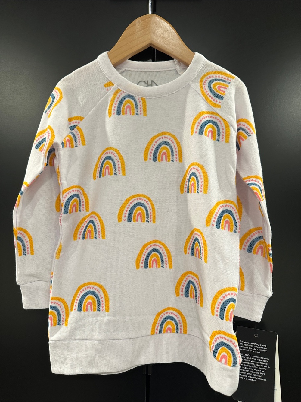 NEW Chaser White Kids Rainbow Print Sweatshirt